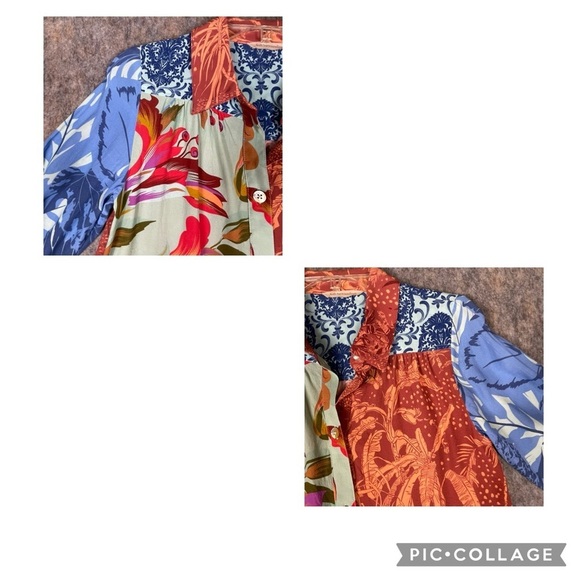 Soft Surroundings Hermosa Chic ColorBlock Floral Sophisticated Tunic Blouse XS - Picture 5 of 14